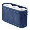 mDesign Large Steel Free Standing Toilet Paper Organizer, 6-Roll Tissue Storage Holder Container Bin for Bathroom Floor, Fits Under Sink, Vanity, Shelf, In Cabinet, Corner, Oscar Collection, Navy Blue view 1