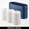 mDesign Large Steel Free Standing Toilet Paper Organizer, 6-Roll Tissue Storage Holder Container Bin for Bathroom Floor, Fits Under Sink, Vanity, Shelf, In Cabinet, Corner, Oscar Collection, Navy Blue view 3