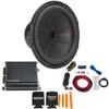 KICKER 12 Inch Comp R Woofer 48CWR124 Package with 46CXA4001 Amplifier and Wire kit view 1