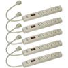 Wideskall 5-Packs 1 Feet 6 Outlets Built-in Safety Circuit Breaker Angle Plug AC Wall Power Strip ETL Listed (Beige) view 1
