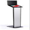 Displays2go Tablet Floor Stand, Steel Construction, Locking Housing, Cord Management - Black (IPELIT97BK) view 1