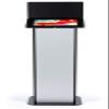 Displays2go Tablet Floor Stand, Steel Construction, Locking Housing, Cord Management - Black (IPELIT97BK) view 2