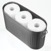 mDesign Large Steel Free Standing Toilet Paper Organizer, 6-Roll Tissue Storage Holder Container Bin for Bathroom Floor, Fits Under Sink, Vanity, Shelf, In Cabinet, Corner, Oscar Collection - Graphite view 4