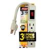 2 Pc 3 Outlet Surge Protector Power Strip Grounded Flat Plug 5" Extension Cord 2 Pack - 3Outlet Power Strip with 5Inch Extension Cord 1875W/15A 110125V Grounded Surge Protector Mini Hub with Red view 1