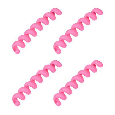 uxcell 4pcs Cord Organizer Pink Wire Management for Camera Travelling Flexible Cord Keeper Lightweight Spiral Holders