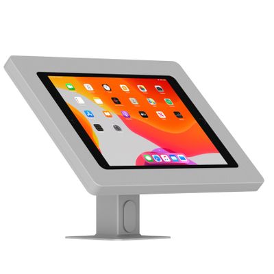 VidaMount Light Grey Exposed Rear Camera Enclosure and Rotating & Tilting Desk/Table Mount [Bundle] Compatible with iPad 10.2" (7th, 8th & 9th Gen)