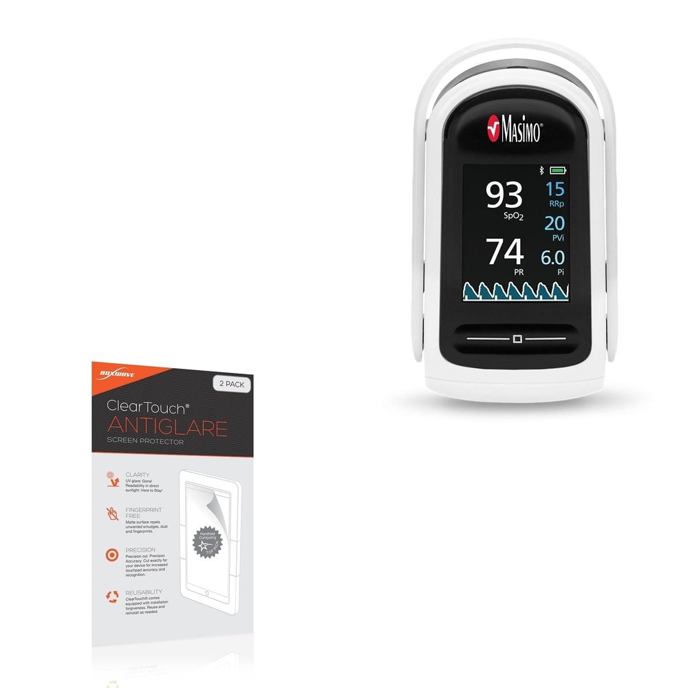 BoxWave Screen Protector Compatible with Masimo MightySat - ClearTouch Anti-Glare (2-Pack), Anti-Fingerprint Matte Film Skin