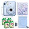 Fujifilm Instax Mini 12 Instant Camera Pastel Blue + Fuji Film Value Pack (40 Sheets) + Shutter Accessories Bundle, Incl. Compatible Carrying Case, Quicksand Beads Photo Album 64 Pockets view 1