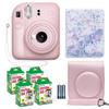 Fujifilm Instax Mini 12 Instant Camera Blossom Pink + Fuji Film Value Pack (40 Sheets) + Shutter Accessories Bundle, Incl. Compatible Carrying Case, Quicksand Beads Photo Album 64 Pockets view 1