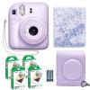 Fujifilm Instax Mini 12 Instant Camera Lilac Purple + Fuji Film Value Pack (40 Sheets) + Shutter Accessories Bundle, Incl. Compatible Carrying Case, Quicksand Beads Photo Album 64 Pockets view 1