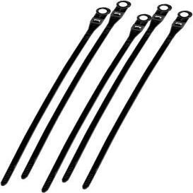 100pcs 12" Black Nylon 66 Zip Ties with Mounting Screw Hole UL Rated