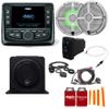 Wet Sounds Ultimate Golf Cart Audio Bundle, Radio, 2-RGB White Grill 6.5" Speakers, 10" Powered sub, Wiring Kit view 1