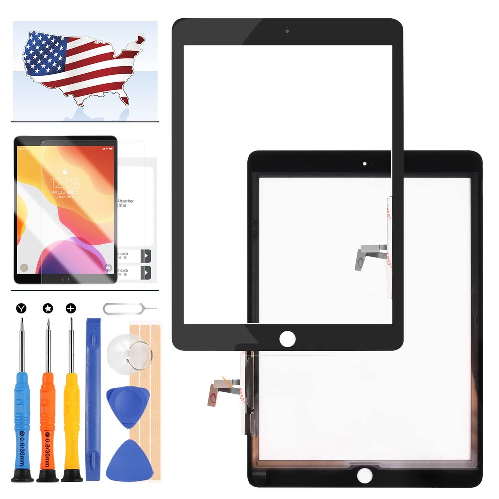 Screen Replacement Kit for iPad 9.7 2017 iPad 5th Generation A1822 A1823 Touch Screen Digitizer Glass Panel Repair Parts for iPad5 Touchscreen Free Tools
