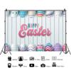Leyiyi 10x8ft Happy Easter Party Photography Backdrop Colorful Easter Eggs Vibrant Color Painted Eggshells White Wood with Plank Vinyl Background Banner for Easter Studio Props Photo Booth view 2