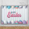 Leyiyi 10x8ft Happy Easter Party Photography Backdrop Colorful Easter Eggs Vibrant Color Painted Eggshells White Wood with Plank Vinyl Background Banner for Easter Studio Props Photo Booth view 3