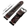 NICKSTON Dark Brown Embossed Leather Band Compatible with Garmin D2 Air, Venu Sq and Venu Sq Music Edition Strap Pins Tool T20 (2. Silver Color Buckle, For Garmin Venu Sq Music Edition) view 4