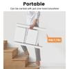 SOLADDER Step Stool, 2 Step Ladder with Anti-Slip and Wide Pedal, Portable Iron Foldable Stepladder for Home and Kitchen, 300lbs - White view 3