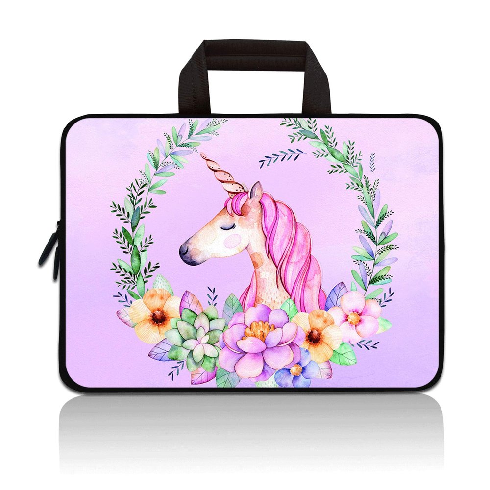 11" 11.6" 12" 12.1" 12.5 Inch Laptop Carrying Bag Case Notebook Ultrabook Bag Tablet Cover Neoprene Sleeve Briefcase Bag Compatible with Samsung Google Acer HP DELL Lenovo Asus(Purple Unicorn)