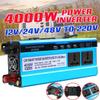 SISHUINIANHUA Solar Power Inverter DC 12V/24V/48V to AC Voltage Converter Transformer Double Display 3 Sockets 4 USB Ports,4000w,48v view 3