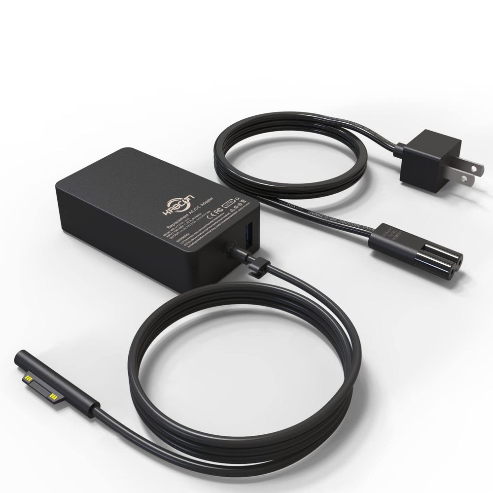 127W Charger for Microsoft Surface Book 3 2 1, Surface Laptop 7 6 5 Go2 Studio Go 4 3 2 1, Surface Pro 11 10 9 8 7+ X 7 6 5 4 3, Surface Go 3 2 1, 11.2FT Cord&Carry Bag