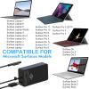127W Charger for Microsoft Surface Book 3 2 1, Surface Laptop 7 6 5 Go2 Studio Go 4 3 2 1, Surface Pro 11 10 9 8 7+ X 7 6 5 4 3, Surface Go 3 2 1, 11.2FT Cord&Carry Bag view 3