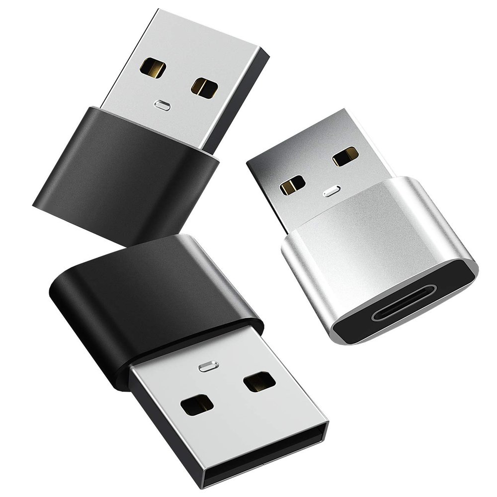 zoyuzan 3 Pack USB C Female to USB Male Adapter, Fast and Safe Charge, Durable Aluminum Casing, Easy to Use, No Installation Required