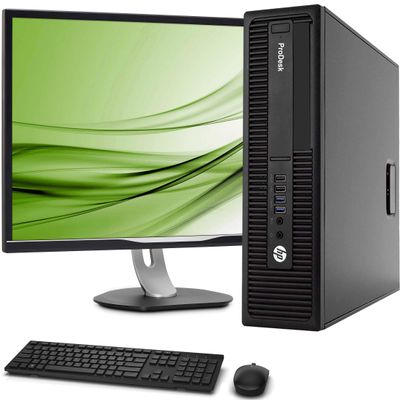 HP 600 G2 SFF Computer Desktop PC, Intel Core i5-6500 3.2GHz, 16GB Ram, 512GB M.2 SSD, Wireless Keyboard & Mouse, WiFi | Bluetooth, New 23.8" Monitor, Windows 11 (Renewed)