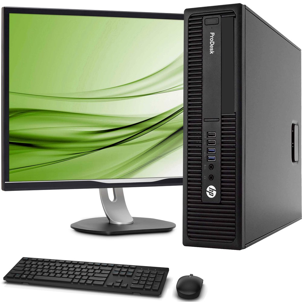 HP 600 G2 SFF Computer Desktop PC, Intel Core i5-6500 3.2GHz, 16GB Ram, 512GB M.2 SSD, Wireless Keyboard & Mouse, WiFi | Bluetooth, New 23.8" Monitor, Windows 11 (Renewed)
