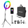 Neewer 18-inch RGB Ring Light with APP Control, Dimmable Bi-Color 3200K-5600K CRI 97+ LED Ring Light with Stand, 0-360 Full Color, 9 Scenes Effect for Selfie/Makeup/Party/Vlog/YouTube/Photography view 1