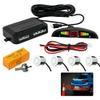 TOTMOX LED Display Parking Assistants Double CPU Security Reversing Parking Radar Sensor Car Vehicle with 4 Sensors Alarm Buzzer Reminder Safe Driving, Rear Parking Sensor Kit, White view 1