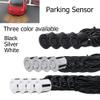 TOTMOX LED Display Parking Assistants Double CPU Security Reversing Parking Radar Sensor Car Vehicle with 4 Sensors Alarm Buzzer Reminder Safe Driving, Rear Parking Sensor Kit, White view 4
