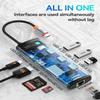 Baseus 8-in-1 USB C Hub Docking Station, USB C Adapter with 4K HDMI, 3 USB 3.0, TF/SD Reader, Ethernet, 100W Power Delivery Compatible with MacBook, Surface, iPad, Steam Deck or Other Type C Devices view 2