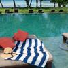 Aston & Arden Striped Beach Towel - Oversized 35 x 70 Soft Plush Thick Cotton, 600 GMS Heavy & Luxury for Pool Chairs, Resort, and Hot Tub, Navy/Yellow view 3