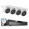 Amcrest 4K Security Camera System w/ 4K 8CH PoE NVR, (4) x 4K (8-Megapixel) IP67 Weatherproof Metal Turret Dome POE IP Cameras (3840x2160), Pre-Installed 2TB HDD, NV4108E-IP8M-T2599EW4-2TB (White) view 1