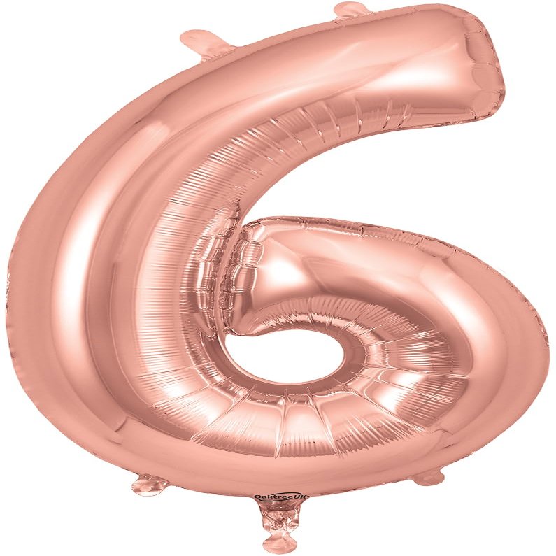 OAKTREE UK 603561 Oaktree 34" Number 6 Rose Gold