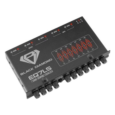 Black Diamond EQ7LS 7-Band Stereo Equalizer/Crossover Pre Amp Equalizer Car Audio EQ with Front Rear + Sub Output