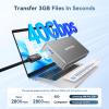 ANYOYO 40Gbps M.2 NVMe SSD Enclosure with Aluminum Alloy Heat Dissipation, No Noise External SSD Case Compatible for Thunderbolt 4/3/USB4, Support M/B+M Key SSD, Tool-Free Installation view 2