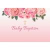 Leyiyi 10x8ft Baby Baptism Photography Backdrop for Girls First Holy Communion Christening Baby Shower Party Decorations Photoshoot Background Pink Floral God Bless Party Backdrops Vinyl Studio Props view 1