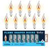 Aviv Judaica Flickering Flame Bulbs 9 Pack, E12 Base, Clear Glass, Candlelight Ambiance for Chandeliers, Wall Sconces, String Lights, Holiday Decor Ornaments Hanukkah Menorah Realistic Flame Bulbs view 1