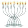 Aviv Judaica Flickering Flame Bulbs 9 Pack, E12 Base, Clear Glass, Candlelight Ambiance for Chandeliers, Wall Sconces, String Lights, Holiday Decor Ornaments Hanukkah Menorah Realistic Flame Bulbs view 2