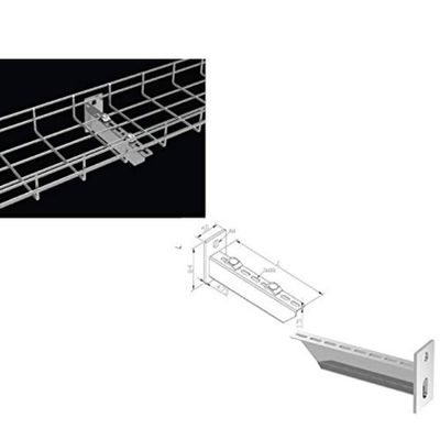 Kable Kontrol Reinforced Bracket  4 Width - Wire Mesh Tray Cable Management Rack Cords Organizer Cable Basket, Zinc Plated Steel NEC Approved for Network, Fiber Optic, Cabling Accessory