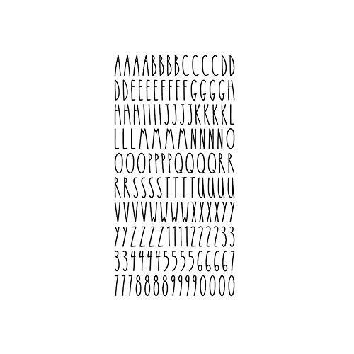 Imagnt Studio Organizing Decal ABC Set Alphabet Letters & Digits in Skinny Font - DIY Crafts Stickers (Black, Letter Height- 3 inches)