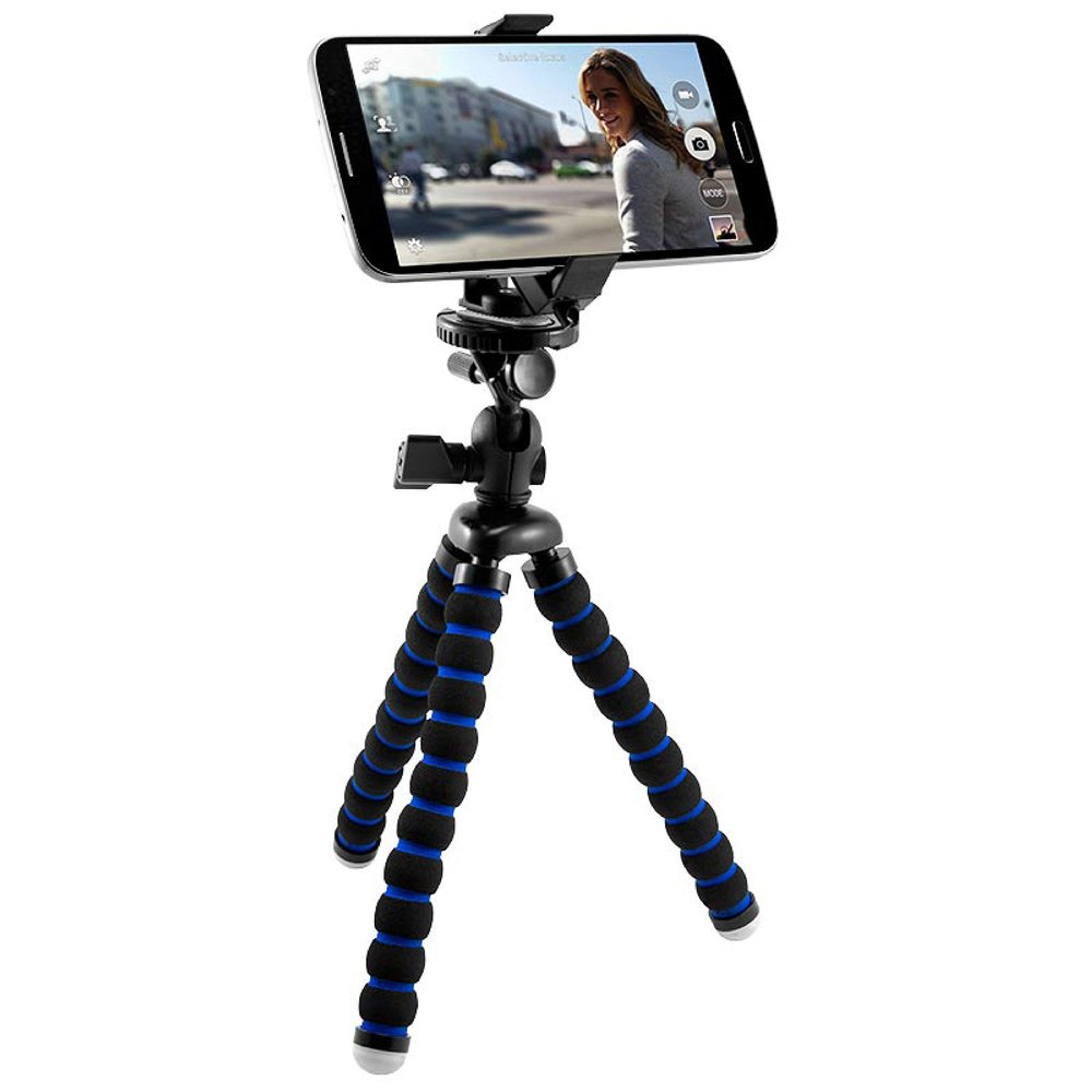 TRACKINGFORLESS 11-inch Tripod Mount with Phone Holder for Smartphones and Digital Cameras, Flexible Portable Stand, Video Selfie Stick, Compatible with iPhone 12, 11, XS, XR, Galaxy S20, Note 10