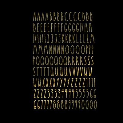 Imagnt Studio Organizing Decal ABC Set Alphabet Letters & Digits in Skinny Font - DIY Crafts Stickers (Gold, Letter Height- 3 inches)