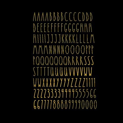 Imagnt Studio Organizing Decal ABC Set Alphabet Letters & Digits in Skinny Font - DIY Crafts Stickers (Gold, Letter Height- 3 inches)