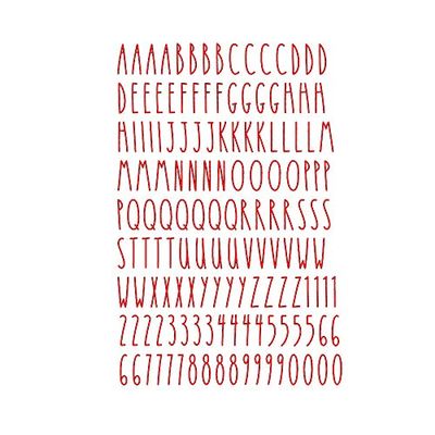 Imagnt Studio Organizing Decal ABC Set Alphabet Letters & Digits in Skinny Font - DIY Crafts Stickers (Red, Letter Height- 3 inches)