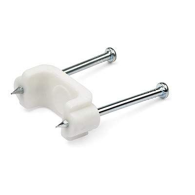 Startech CBMDNMCC1 Cable Clips with Two Steel Nails, White - Medium - Pack of 100