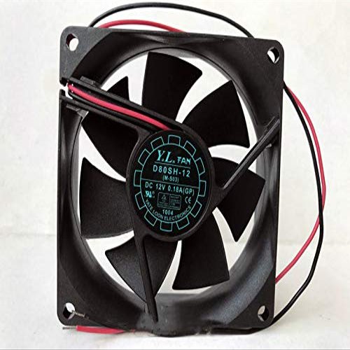 ROBOCRAZE 12V 80MM 80x80x25MM Desktop Computer Cooling Fan, 2-Pin, 2.52W, 70000RPM, 555CFM, 23dBA, Copper, 80mm Fan