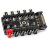 PC Chassis Fan Hub, 4pin CPU Cooling Computer Tempreture Regulator Splitter with PWM Cable for Extended Motherboard Interface(SATA Interface) view 1