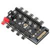 PC Chassis Fan Hub, 4pin CPU Cooling Computer Tempreture Regulator Splitter with PWM Cable for Extended Motherboard Interface(SATA Interface) view 2